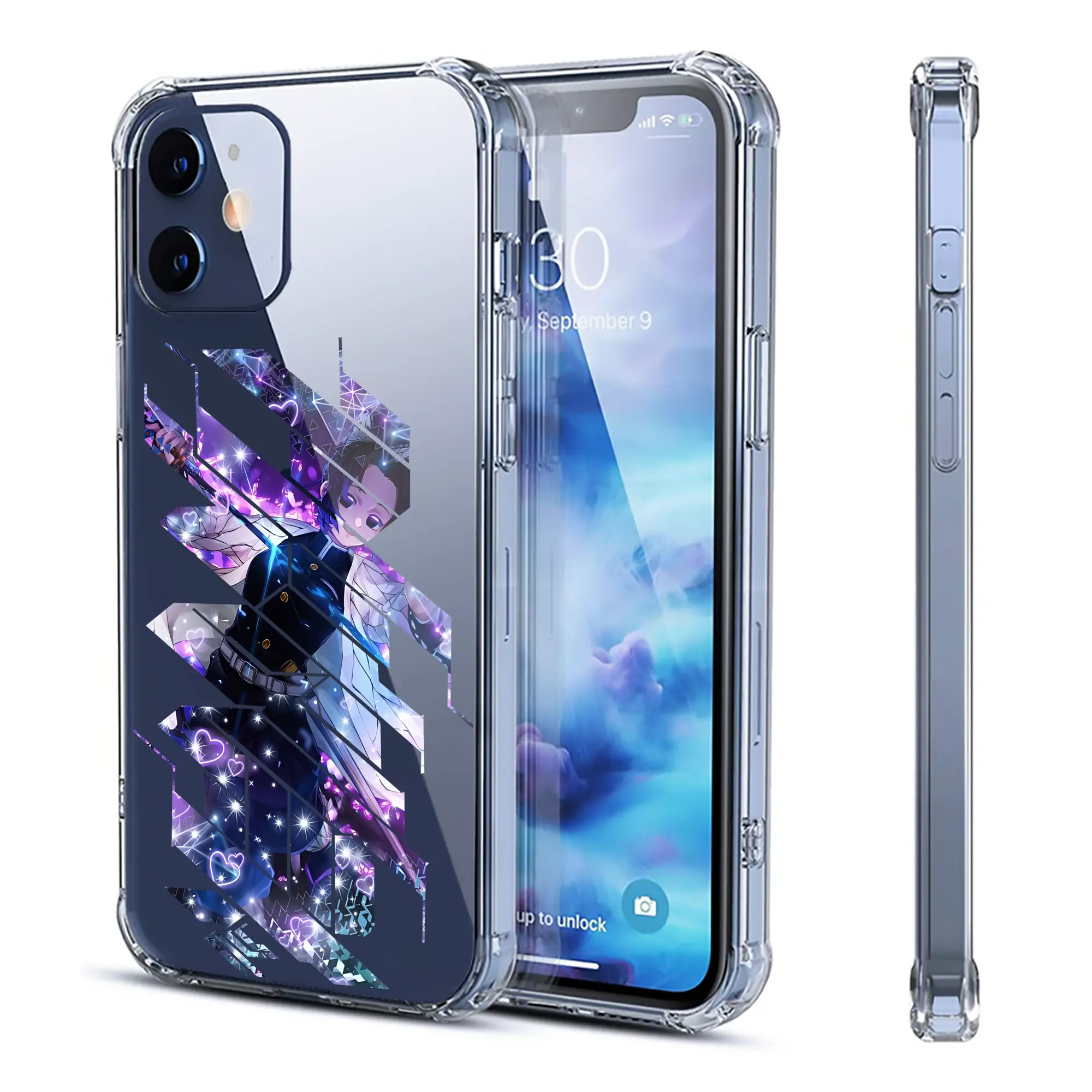 鬼滅の刃 グッズ,胡蝶 しのぶ - IPhone 12シリーズ対応 ・ 透明スマホケース ・ クリアソフトケース ・ TPU素材 ・ 耐衝撃 ・ 高密着 ・ 防汚 防指紋 ・ 簡単着脱